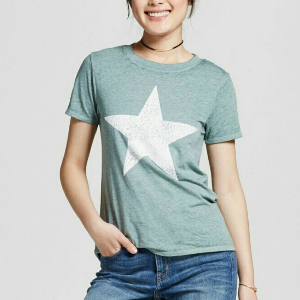 Modern Lux green-teal t-shirt with white star